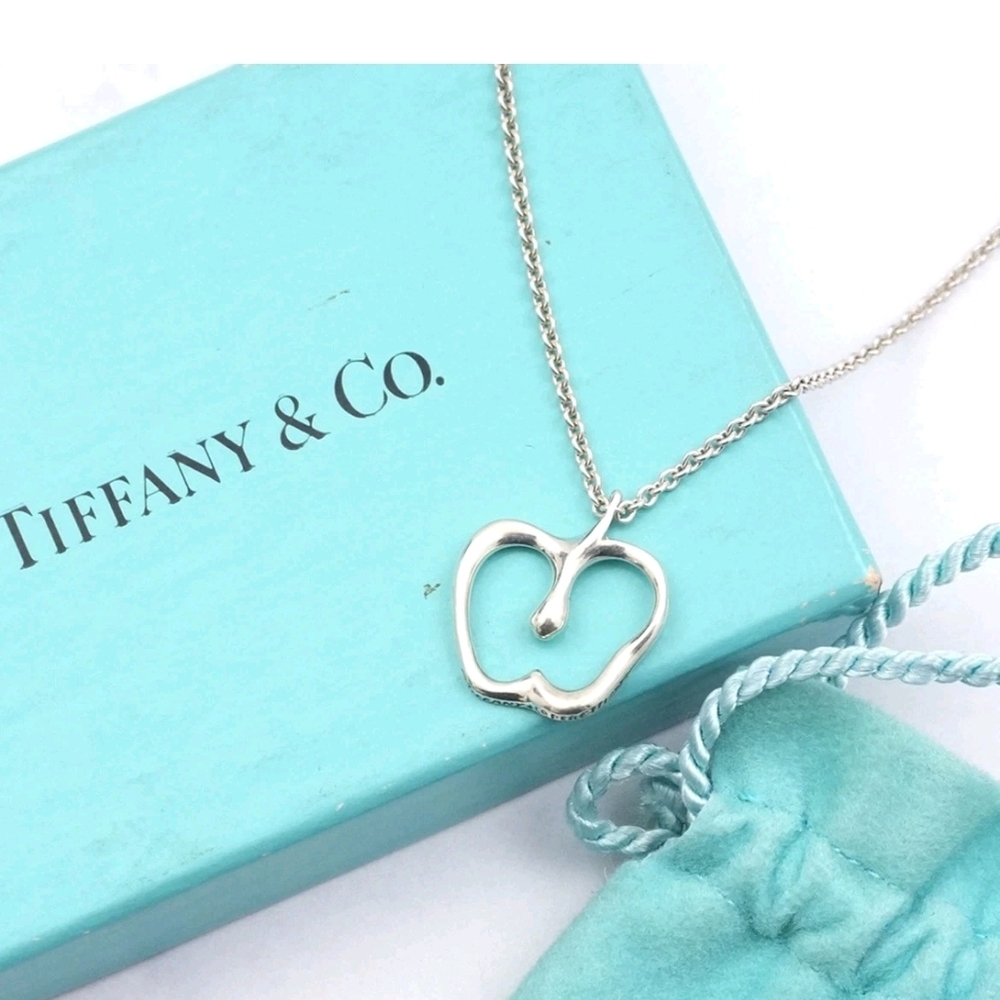 Tiffany & Co. Elsa Peretti Apple Necklace Sterling Silver 925 With Box And Pouch